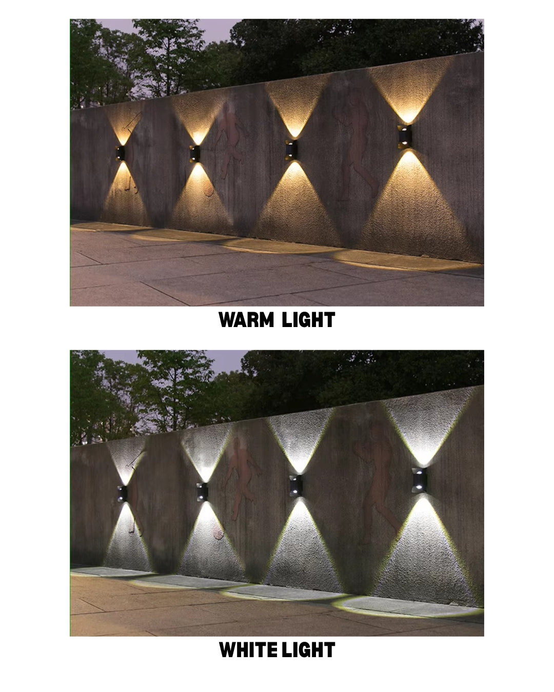 Up and Down Solar Powered External Wall Light