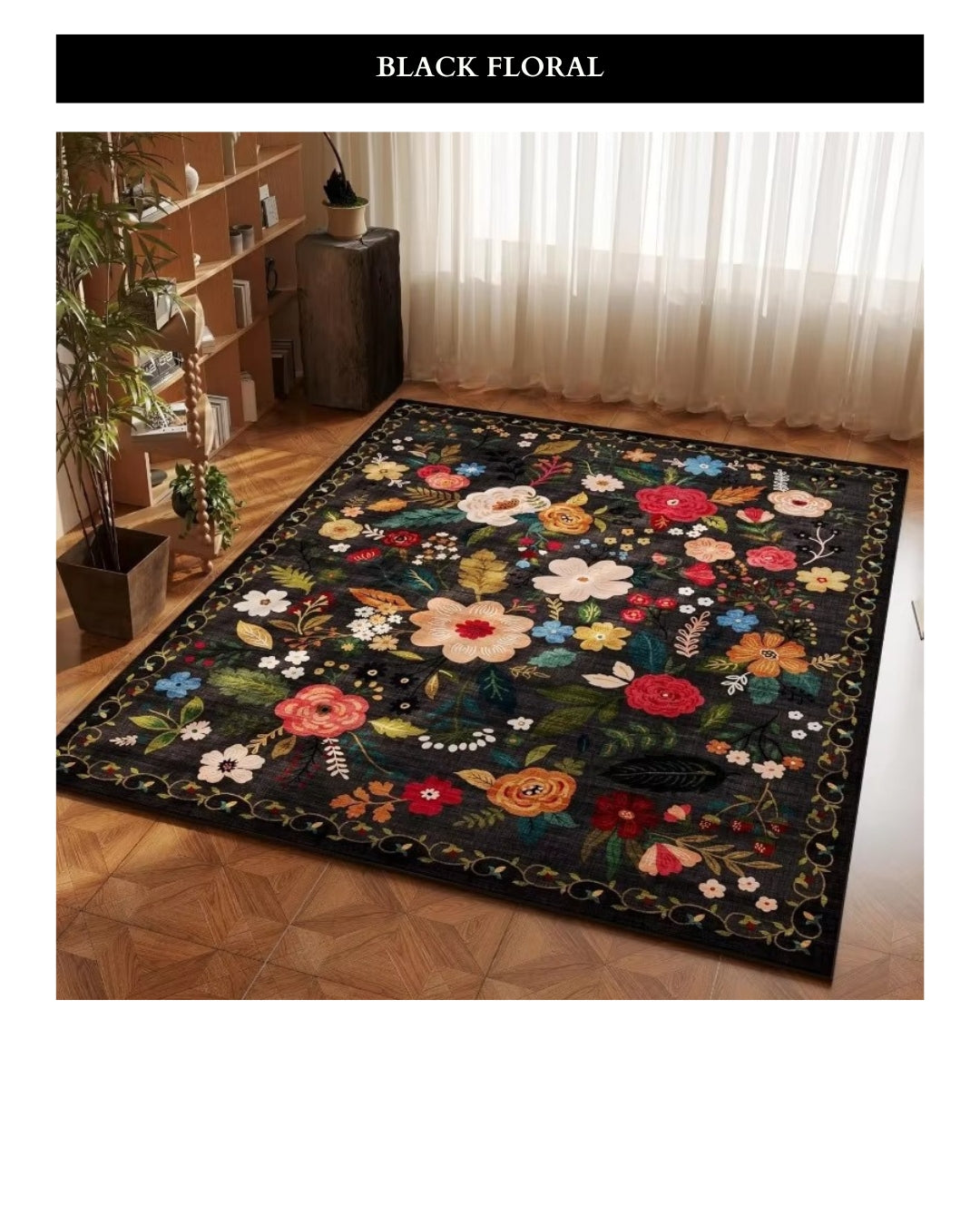 Floral Retro Living Room Carpet
