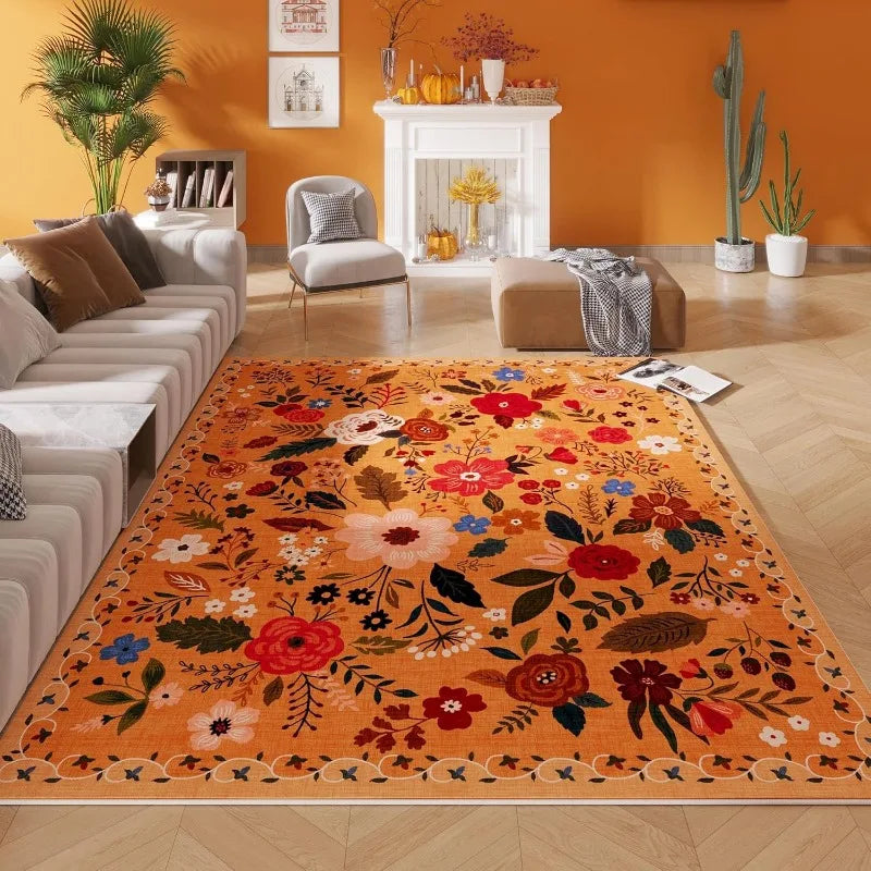 Floral Retro Living Room Carpet