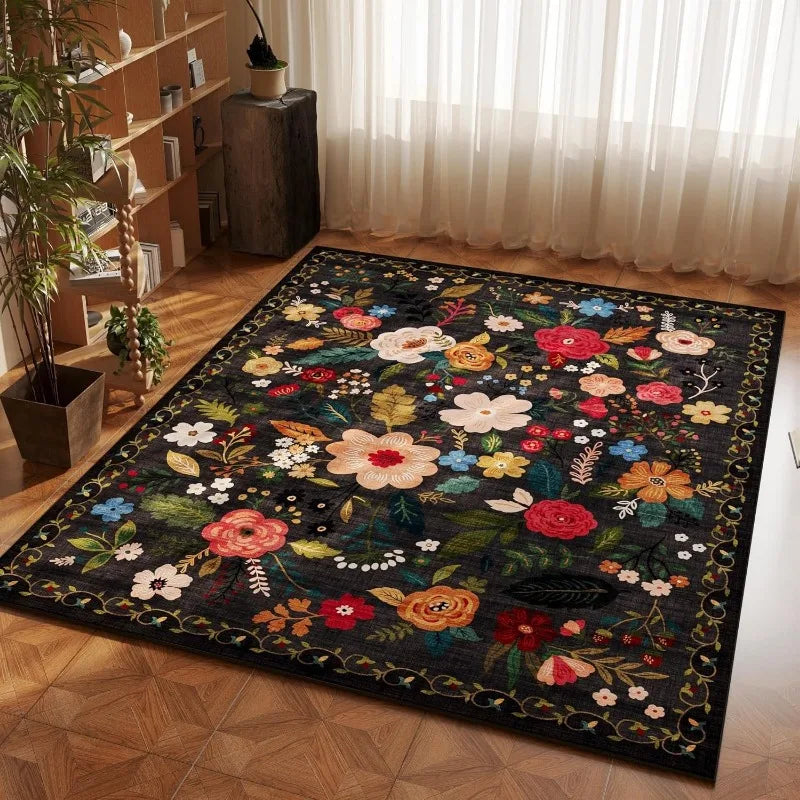 Floral Retro Living Room Carpet