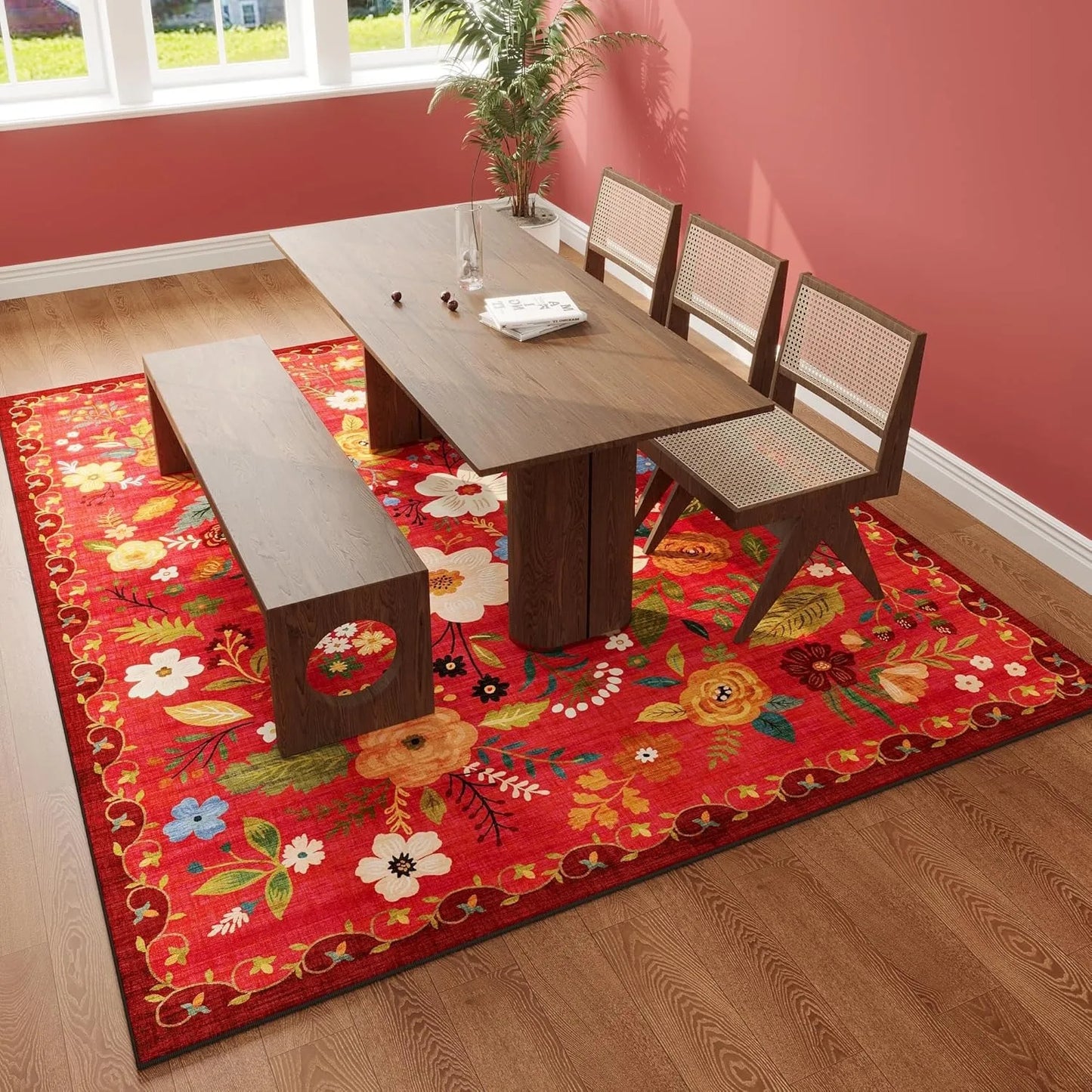 Floral Retro Living Room Carpet