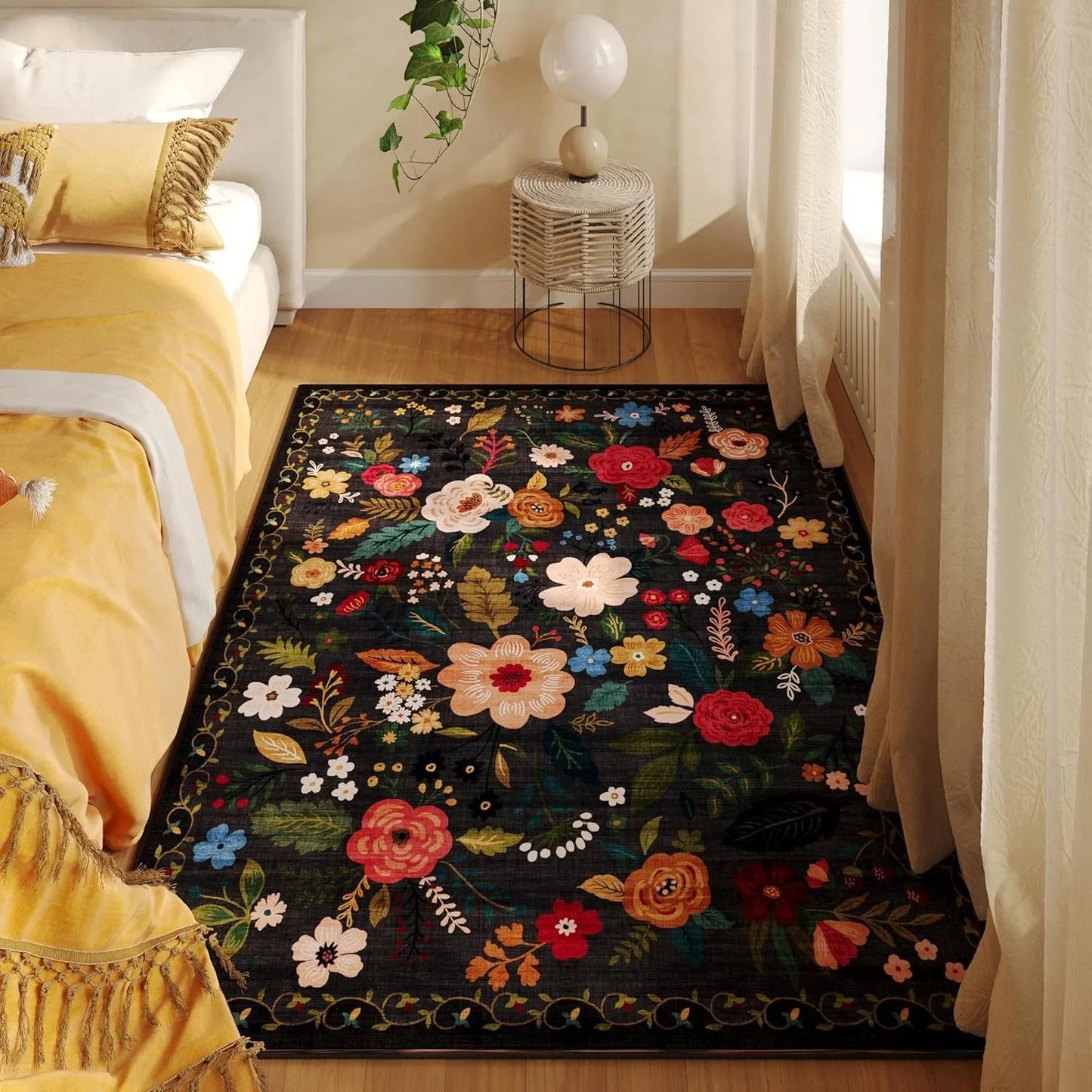 Floral Retro Living Room Carpet
