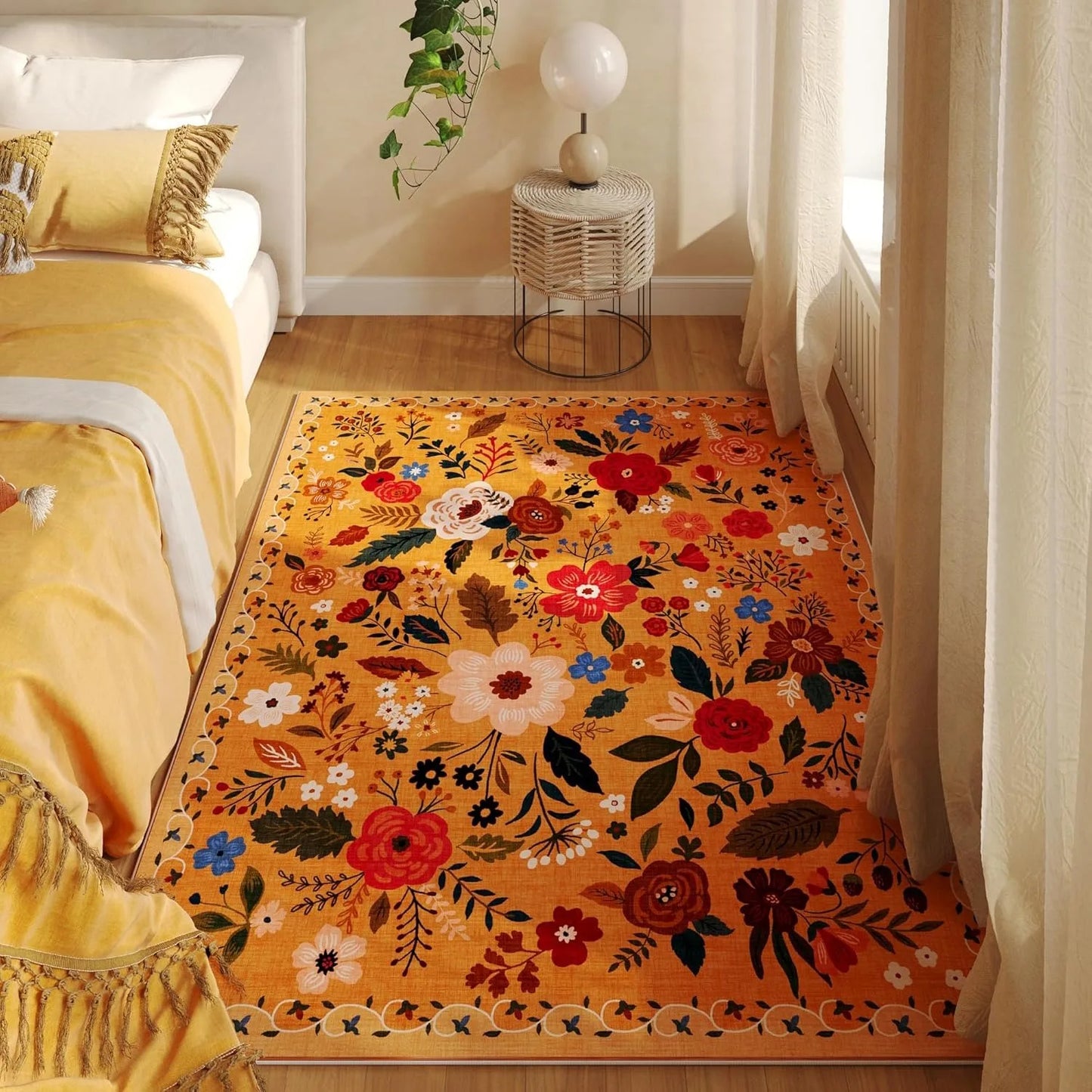 Floral Retro Living Room Carpet