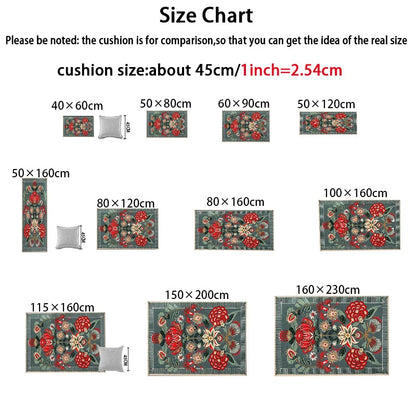 Oval Plush European Pastoral Floral Rug
