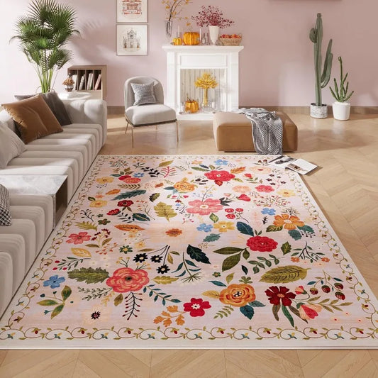 Floral Retro Living Room Carpet